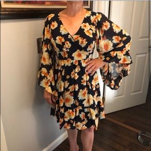 Betsy Johnson floral wrap dress